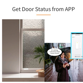 WenHIOT WiFi Сензор за врата Прозорец Контакт Отворено Затваряне Tuya APP Дистанционно управление Съвместимо с Alexa Google Assistant Smart Life