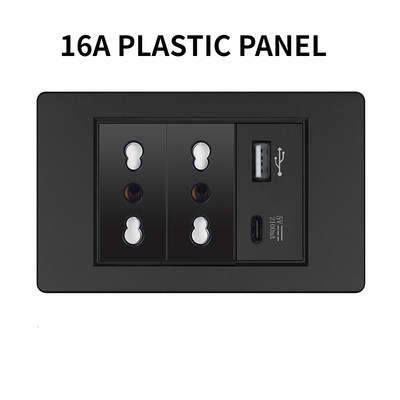 Valguslüliti ja pistikupesa USA Mehhiko Itaalia Tšiili seinarõhk USB-tüüpi C pistikupesa karastatud klaasist/plastist ristkülikupaneel kodukontori jaoks