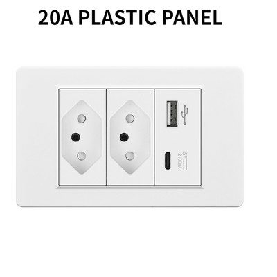 Valguslüliti ja pistikupesa USA Mehhiko Itaalia Tšiili seinarõhk USB-tüüpi C pistikupesa karastatud klaasist/plastist ristkülikupaneel kodukontori jaoks