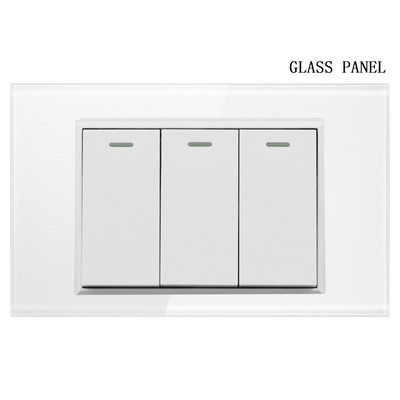 Valguslüliti ja pistikupesa USA Mehhiko Itaalia Tšiili seinarõhk USB-tüüpi C pistikupesa karastatud klaasist/plastist ristkülikupaneel kodukontori jaoks