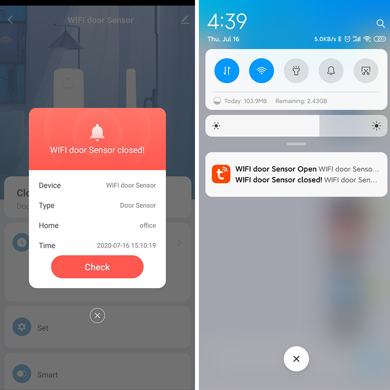 Tuya WiFi ajtóablak érzékelő, intelligens otthoni ajtó nyitott/zárt érzékelők, Smartlife APP ablakérzékelő, Alexa, Google Home