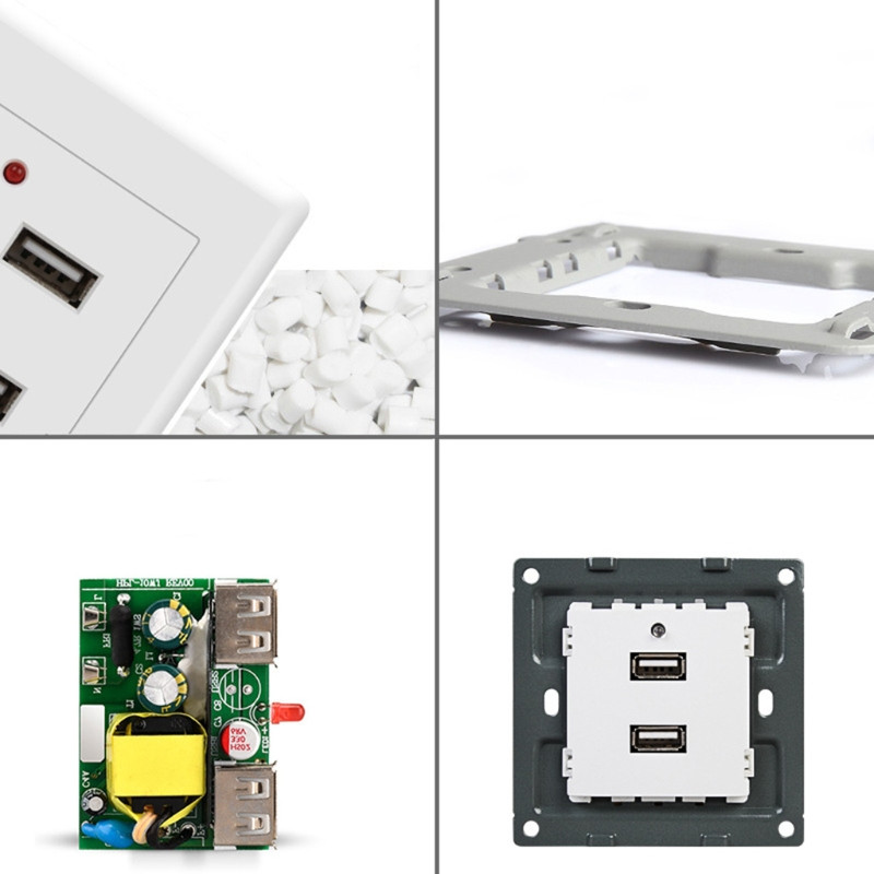 Priză electrică USB 2/4 porturi Stație de încărcare de montare pe perete Adaptor de alimentare Priză 110V-250V pentru uz acasă la birou Drop Ship