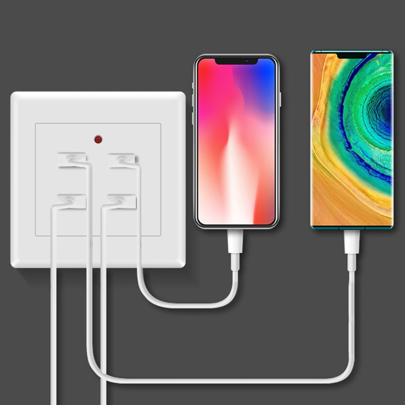 Priză electrică USB 2/4 porturi Stație de încărcare de montare pe perete Adaptor de alimentare Priză 110V-250V pentru uz acasă la birou Drop Ship