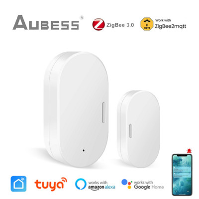 Tuya Smart ZigBee senzor dverí, detektor otvorených/zatvorených dverí, upozornenie na aplikáciu, bezpečnostný alarm, hlasové ovládanie Alexa, Google Home
