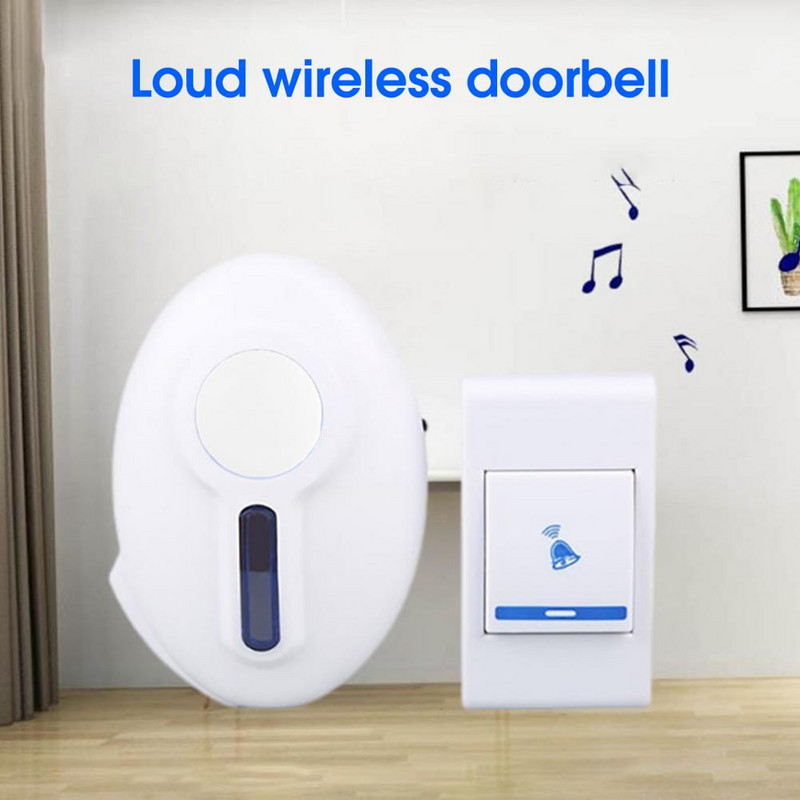 Soneria digitală inteligentă, rezistentă la apă, utilă, sonerie fără fir cu un singur buton, la distanță lungă pentru interior