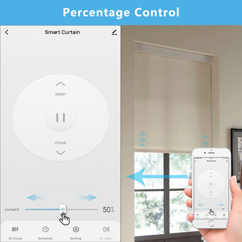 Tuya 4. põlvkonna musta kardina lüliti ja kaugjuhtimispult ruloode juhtimiseks Google Home Alexa Smart Life Voice Ope kaudu