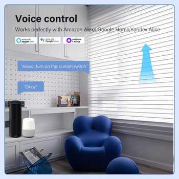Τηλεχειριστήριο εφαρμογής διακόπτη κουρτινών περσίδων WiFi για αντηλιακό με ηλεκτρικό ρολό Tuya Smart Life Google Home Alexa Smart Home