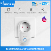 SONOFF S26 R2 WiFi nutikas pesa 16A DE nutikas pistiku toitepesa Nutikas kodu ajastus Ewelinki rakenduse juhtimine Alexa Google Home Alice jaoks