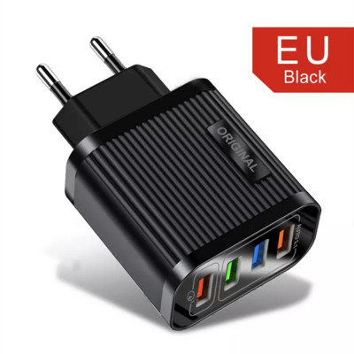 Încărcător USB mufă SUA/UE Adaptor de perete de încărcare rapidă 3.0 4.0 4 porturi Încărcătoare pentru telefon mobil pentru iPhone Samsung Xiaomi Huawei tabletă