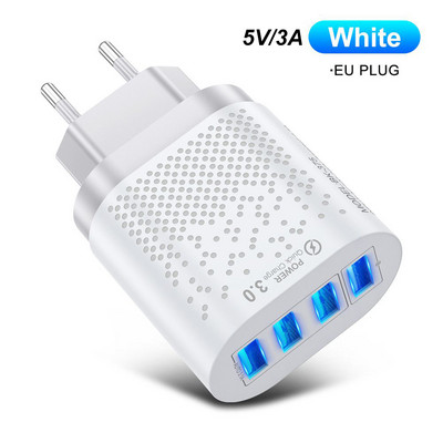 Încărcător USB mufă SUA/UE Adaptor de perete de încărcare rapidă 3.0 4.0 4 porturi Încărcătoare pentru telefon mobil pentru iPhone Samsung Xiaomi Huawei tabletă