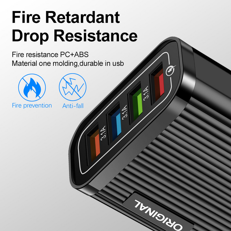 Încărcător USB mufă SUA/UE Adaptor de perete de încărcare rapidă 3.0 4.0 4 porturi Încărcătoare pentru telefon mobil pentru iPhone Samsung Xiaomi Huawei tabletă