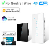 Comutator WiFi cu senzor tactil Smart Home Lucru cu Apple Homekit Controlul aplicației Siri Voice Telecomanda Comutatoare de lumină NU ESTE NECESAR cablu neutru