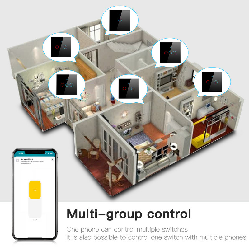 Comutator WiFi cu senzor tactil Smart Home Lucru cu Apple Homekit Controlul aplicației Siri Voice Telecomanda Comutatoare de lumină NU ESTE NECESAR cablu neutru
