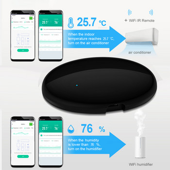 Tuya Wifi Ir Remote Ir Remote Temperature Humidity Detector Smart Home Automation Control For Ac Tv Fan Aircon Alexa Echo Google