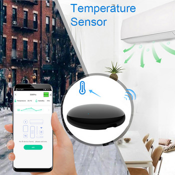 Tuya Wifi Ir Τηλεχειριστήριο Ir Τηλεχειριστήριο θερμοκρασίας ανιχνευτής υγρασίας Έξυπνος έλεγχος οικιακού αυτοματισμού για ανεμιστήρα τηλεόρασης AC Aircon Alexa Echo Google