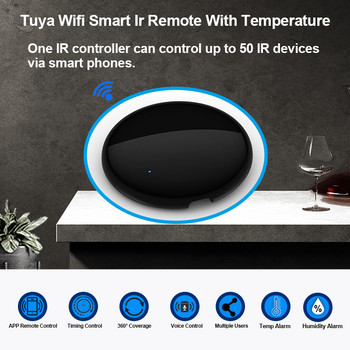 Tuya Wifi Ir Τηλεχειριστήριο Ir Τηλεχειριστήριο θερμοκρασίας ανιχνευτής υγρασίας Έξυπνος έλεγχος οικιακού αυτοματισμού για ανεμιστήρα τηλεόρασης AC Aircon Alexa Echo Google