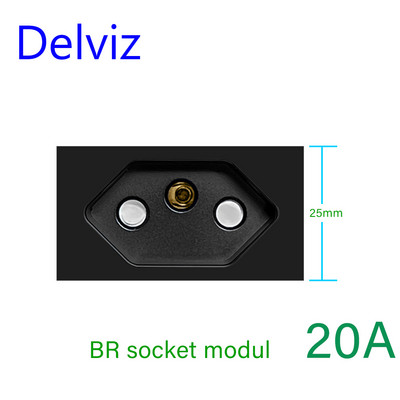 Priză standard Delviz Brazilia, comutator și priză personalizate de bricolaj, modul port de rețea TV prin cablu USB 2A, priză electrică BR Priză de perete 20A