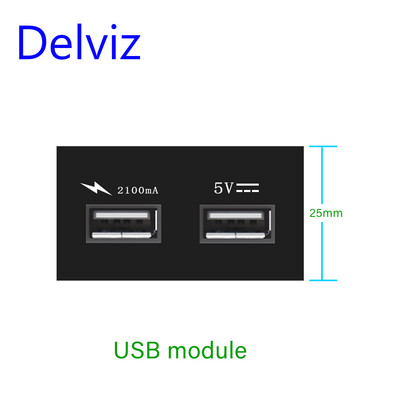 Priză standard Delviz Brazilia, comutator și priză personalizate de bricolaj, modul port de rețea TV prin cablu USB 2A, priză electrică BR Priză de perete 20A