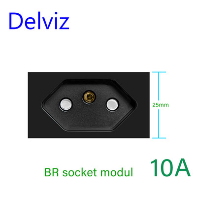 Priză standard Delviz Brazilia, comutator și priză personalizate de bricolaj, modul port de rețea TV prin cablu USB 2A, priză electrică BR Priză de perete 20A