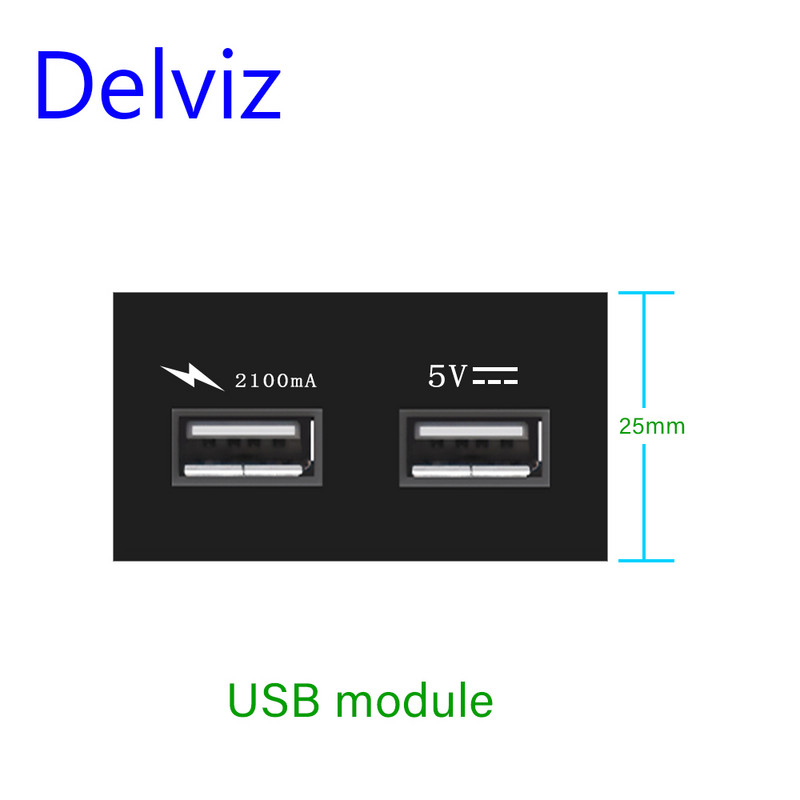 Priză standard Delviz Brazilia, comutator și priză personalizate de bricolaj, modul port de rețea TV prin cablu USB 2A, priză electrică BR Priză de perete 20A