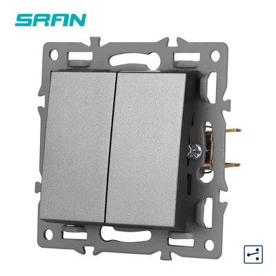 Seria SRAN F6 Panou din sticlă gri Comutator de lumină UE franceză prize electrice Priză USB TV RJ45 Modul tactil DIY