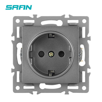 Seria SRAN F6 Panou din sticlă gri Comutator de lumină UE franceză prize electrice Priză USB TV RJ45 Modul tactil DIY
