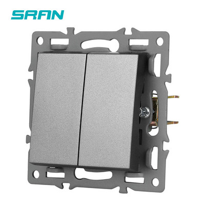 Seria SRAN F6 Panou din sticlă gri Comutator de lumină UE franceză prize electrice Priză USB TV RJ45 Modul tactil DIY