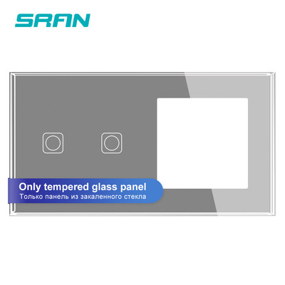 Seria SRAN F6 Panou din sticlă gri Comutator de lumină UE franceză prize electrice Priză USB TV RJ45 Modul tactil DIY