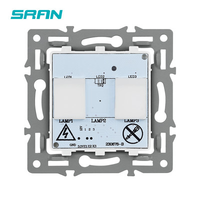 Seria SRAN F6 Panou din sticlă gri Comutator de lumină UE franceză prize electrice Priză USB TV RJ45 Modul tactil DIY