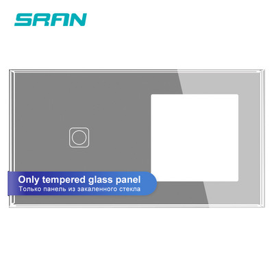 Seria SRAN F6 Panou din sticlă gri Comutator de lumină UE franceză prize electrice Priză USB TV RJ45 Modul tactil DIY