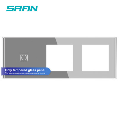 Seria SRAN F6 Panou din sticlă gri Comutator de lumină UE franceză prize electrice Priză USB TV RJ45 Modul tactil DIY