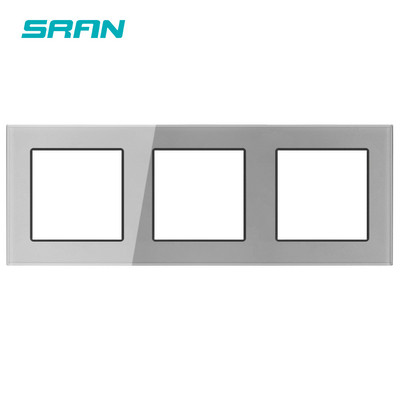 Seria SRAN F6 Panou din sticlă gri Comutator de lumină UE franceză prize electrice Priză USB TV RJ45 Modul tactil DIY