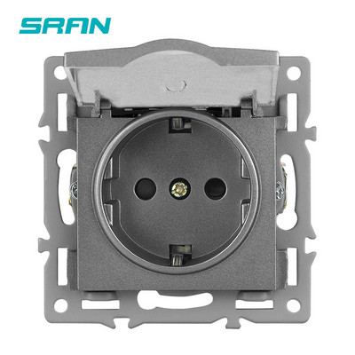 Seria SRAN F6 Panou din sticlă gri Comutator de lumină UE franceză prize electrice Priză USB TV RJ45 Modul tactil DIY