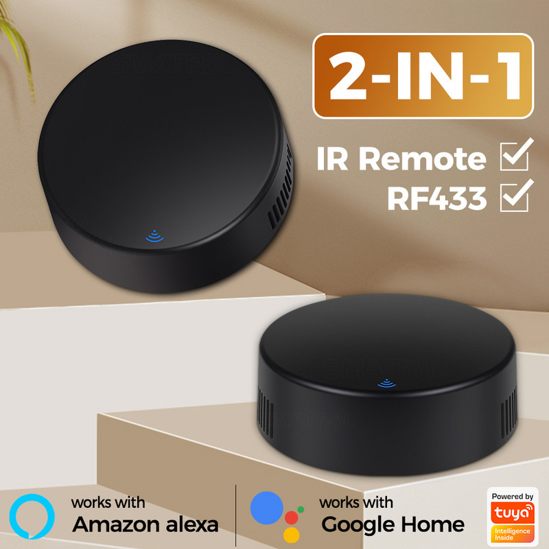 Telecomandă IR Tuya Smart WiFi RF433 Mhz IR pentru aer condiționat Perdele rulouri Aplicație vocală Alexa Google Home Yandex Alice