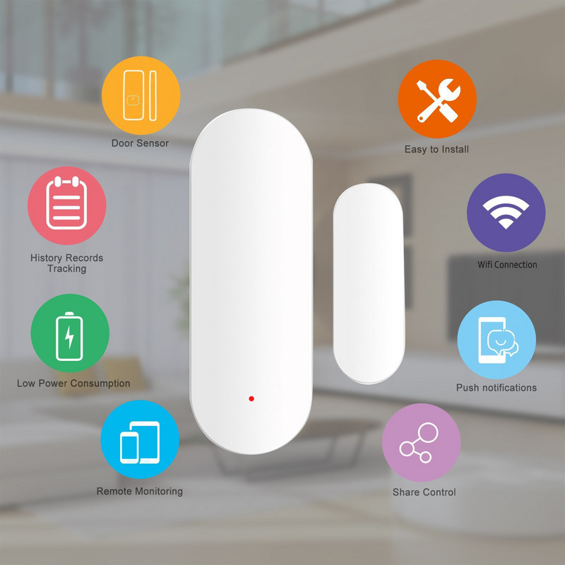 ZigBee intelligens ajtó ablak érzékelő riasztó mágneses otthoni biztonsági rendszer ajtó nyitási figyelmeztetés APP távirányító