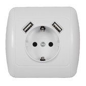 Nová nástenná elektronická zásuvka z roku 2020, štandardná eu zásuvka 5V2A s dvojitou domácou USB zástrčkou, nabíjačka, zásuvka s USB E7