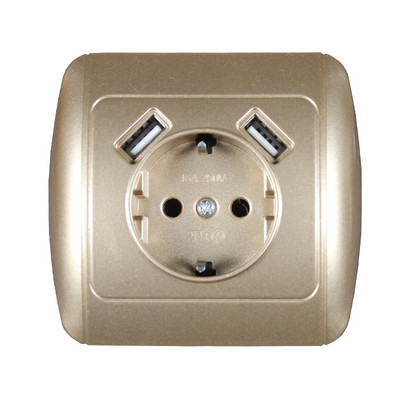 Nová nástenná elektronická zásuvka z roku 2020, štandardná eu zásuvka 5V2A s dvojitou domácou USB zástrčkou, nabíjačka, zásuvka s USB E7