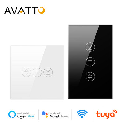 AVATTO Tuya WiFi превключвател за завеси за електрически моторизирани ролетни щори, превключвател за щори EU/US, Smart Home за Google Home, Alexa