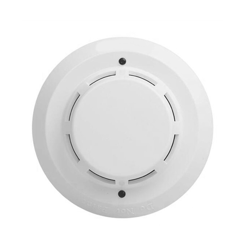 Detector fotoelectric de alarmă de fum în rețea Alb 12V DC Detector de fum fără fir Senzor Verificare sistem de securitate rezistent la incendiu