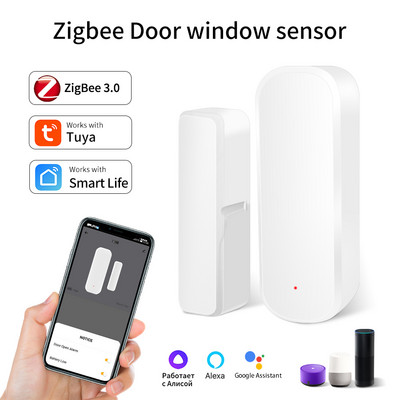 Tuya Smart WiFi/Zigbee durvju sensors Viedās durvis atvērtās/aizvērtās detektori logu sensors Smartlife APP Darbs ar Google Home Alexa