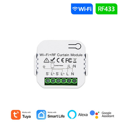 Wifi Rf függöny kapcsoló Tuya Smart Life redőny modul 433mhz jeladó távirányítós ablakredőny Alexa Google Home