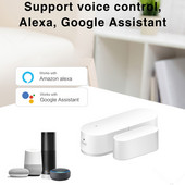 Tuya WiFi viedais daudzfunkcionālais durvju magnētiskais sensors Viedais gaismas sensors un durvju sensors 2 vienā darbā ar Alexa Google Assistant