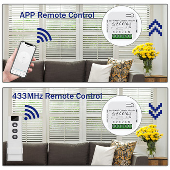 IsFriday Blind WiFi превключвател за завеси Tuya Electric Rolling Shutter 433MHz RF Remote Control Smart Life App For Google Home Alexa