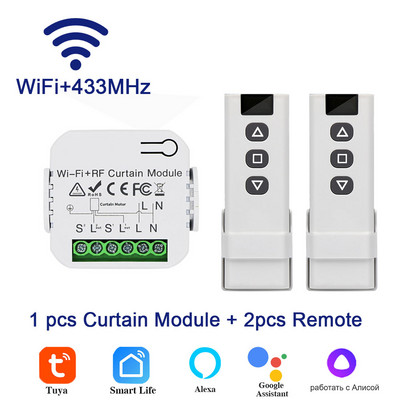 „IsFriday Blind WiFi“ užuolaidų jungiklis „Tuya“ elektrinis susukamasis užraktas 433MHz RF nuotolinio valdymo pultas „Smart Life“ programa, skirta „Google Home Alexa“