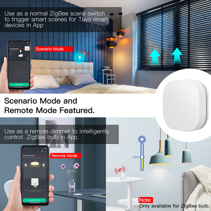 Tuya ZigBee Smart Home vezeték nélküli vezeték nélküli kapcsoló távirányító kulcsvezérlő több jelenetes összekapcsolású intelligens kapcsoló Smart Life alkalmazással