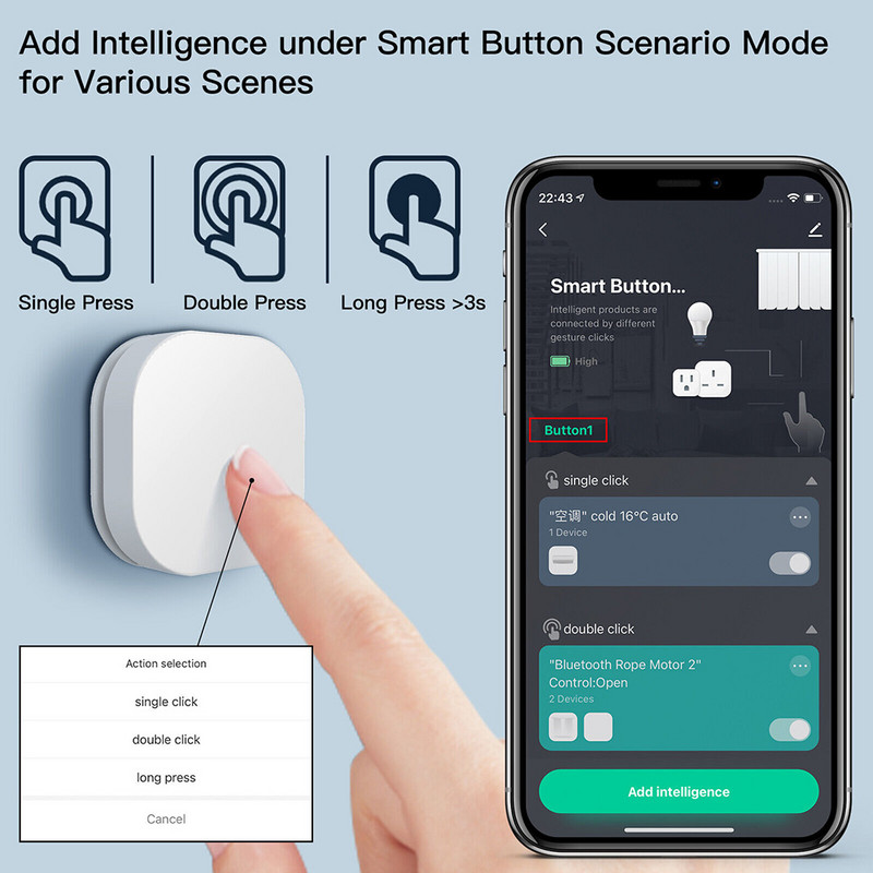 Tuya ZigBee Smart Home vezeték nélküli vezeték nélküli kapcsoló távirányító kulcsvezérlő több jelenetes összekapcsolású intelligens kapcsoló Smart Life alkalmazással