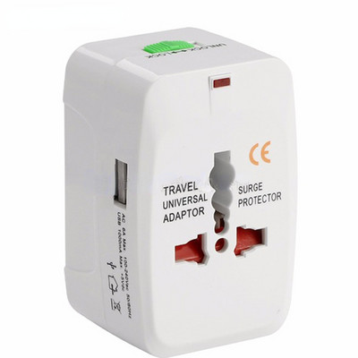 2 USB port univerzális adapter Többfunkciós EU UK US AU konverziós csatlakozó dugó utazási AC töltő átalakító aljzathoz 6A 250V