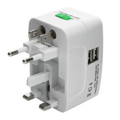 Călătorii în lume AU US Marea Britanie UE Convertor Adaptor universal pentru încărcător de curent alternativ 2 porturi USB Adaptor pentru priză internațională All in One