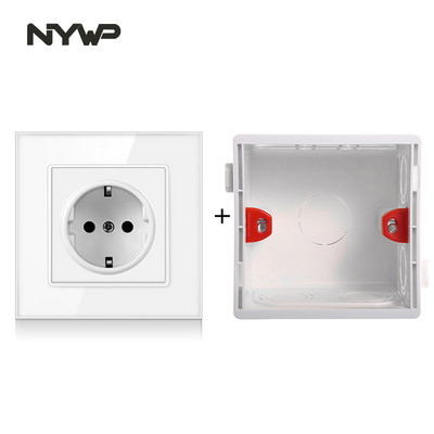 Nywp seinakristallklaasist paneeli pistikupesa pistik on maandatud, 16a Euroopa standardi pistikupesa 86mm * 86mm