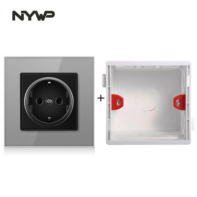 Nywp seinakristallklaasist paneeli pistikupesa pistik on maandatud, 16a Euroopa standardi pistikupesa 86mm * 86mm